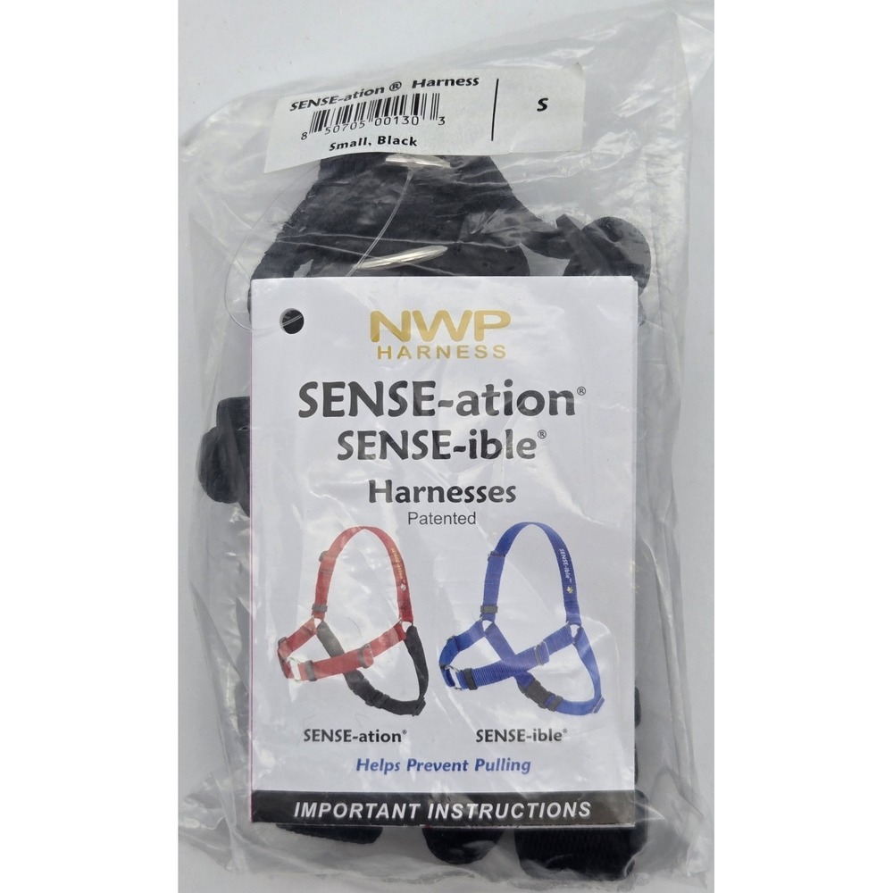 SENSE-ation No Pull Dog Harness Small Black‎ Adjustable Front Clip Walking New